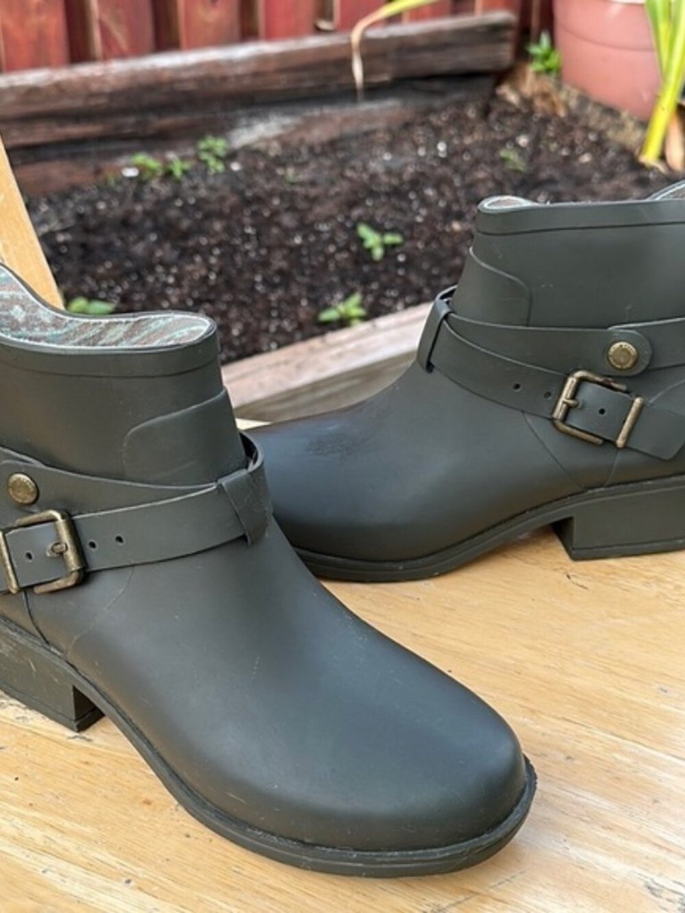 Lucky Brand Rindah Rubber Rain Boots – Dark Olive Green – Women's - Picture 4 of 5